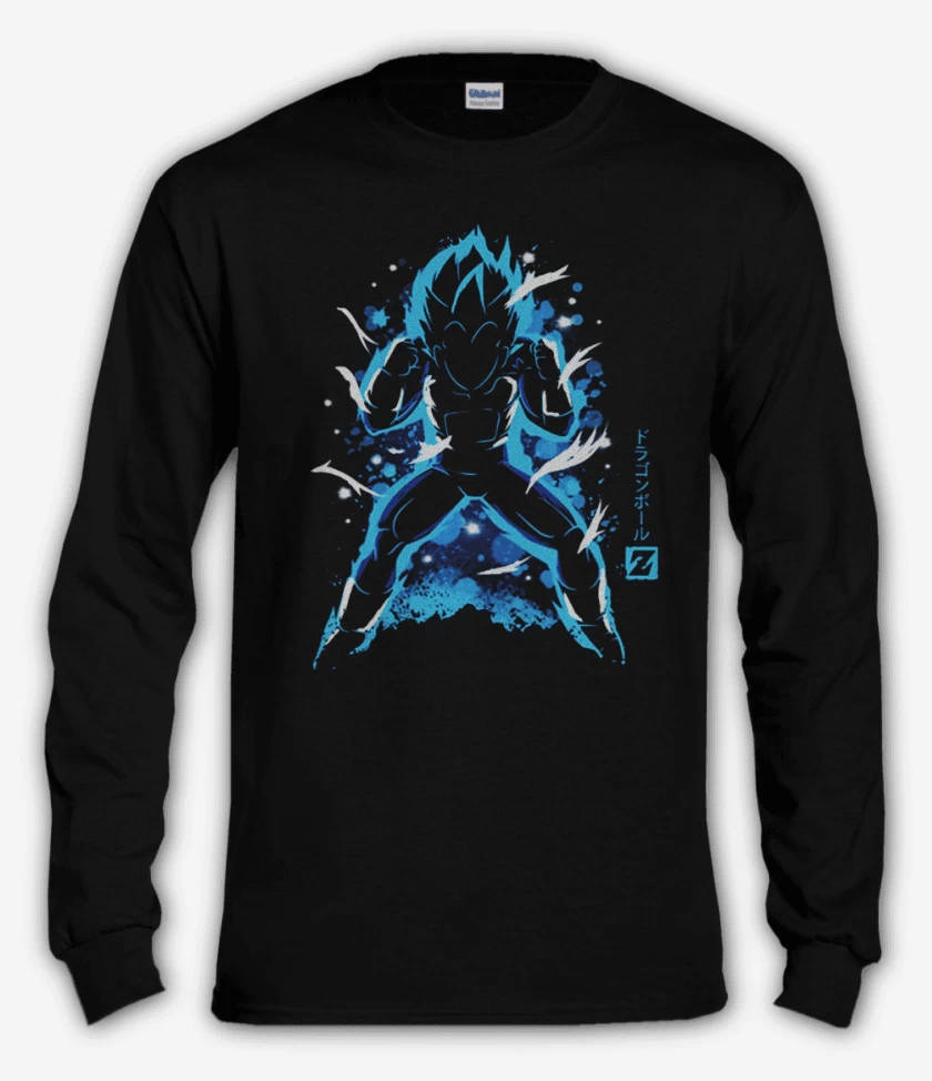 Polera manga larga Negro de Vegeta full colors