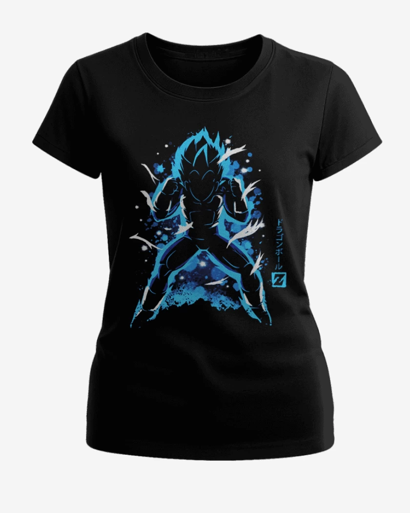 Polera de Mujer Negro de Vegeta full colors