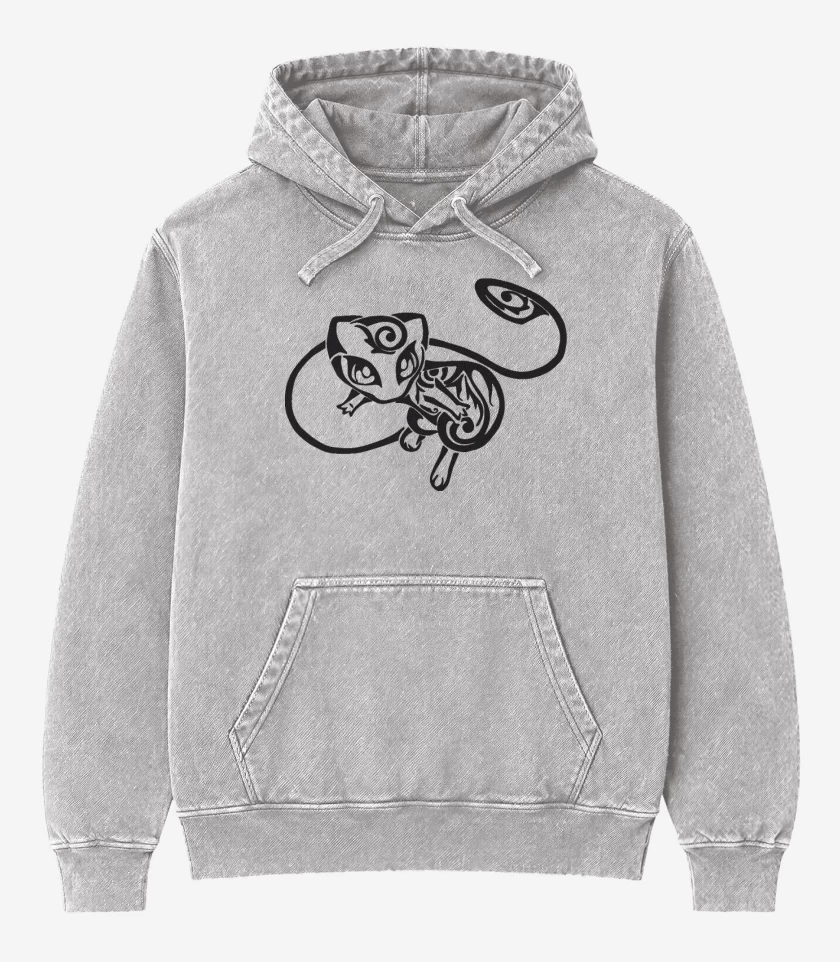 Poleron Canguro Acid Wash Gris Melange de Mew 