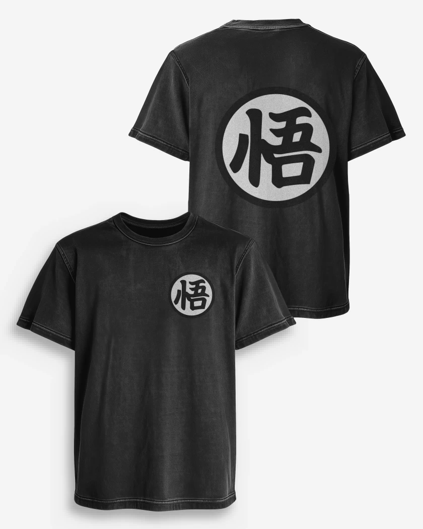 Polera desgastada Kanji dragon ball super 