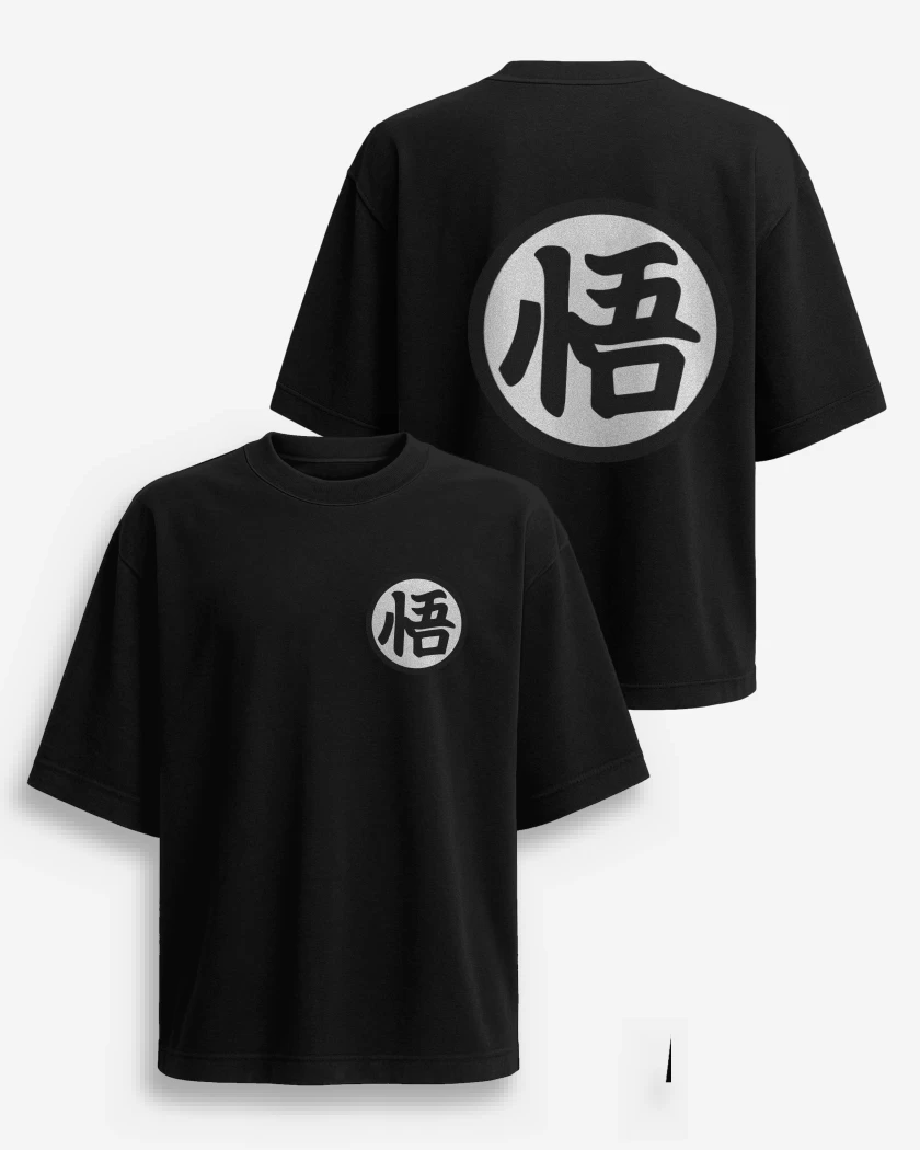 Polera Oversize Kanji dragon ball super 