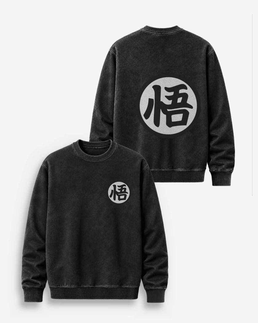 Poleron Polo Acid Wash Kanji dragon ball super 