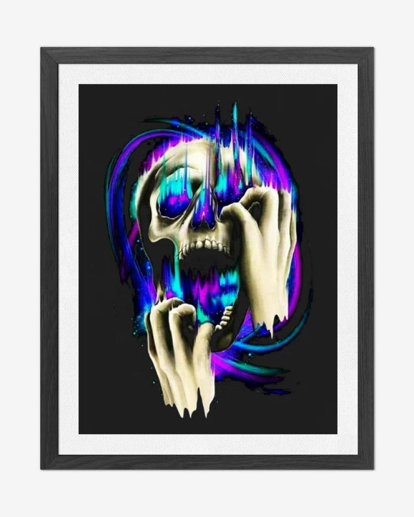 Cuadro decorativo Negro de Galaxia Skull