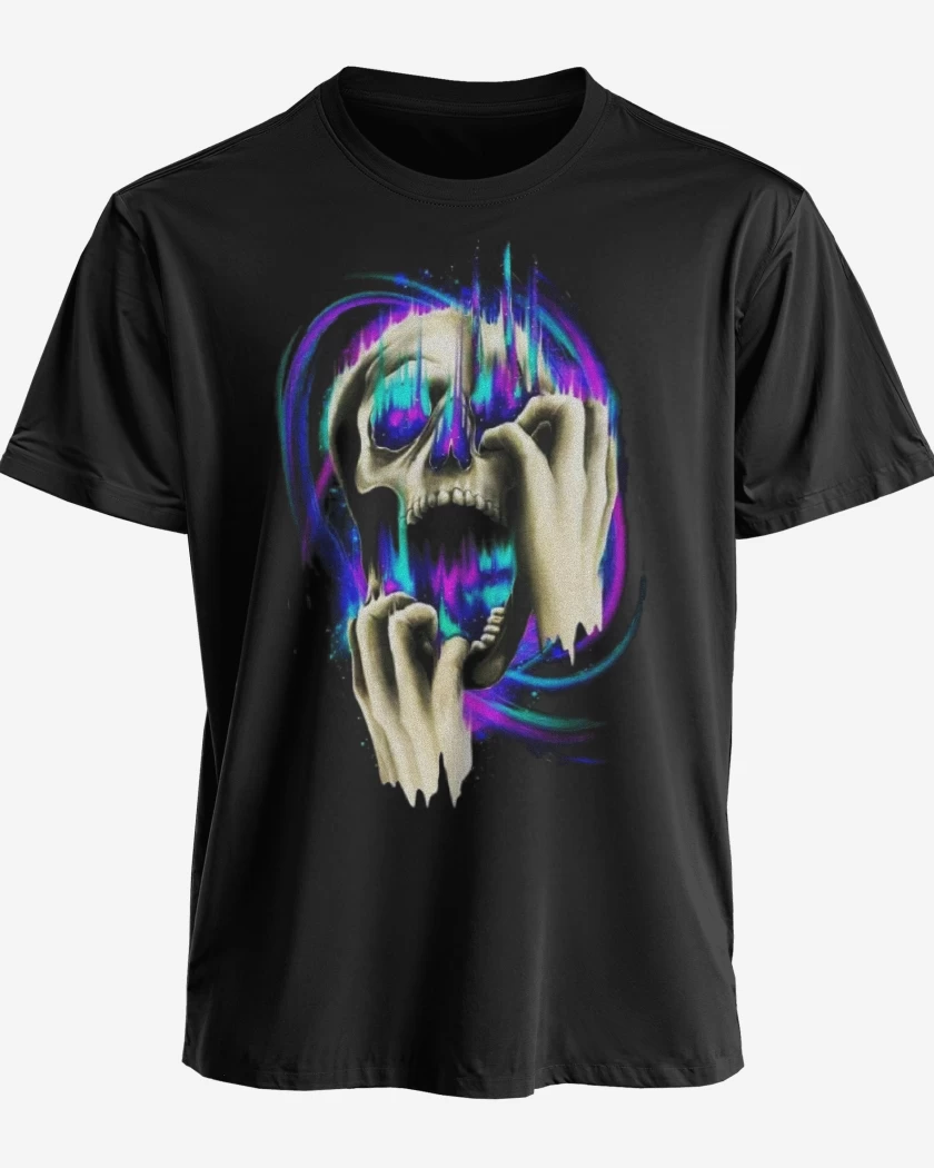 Polera premium Negro de Galaxia Skull