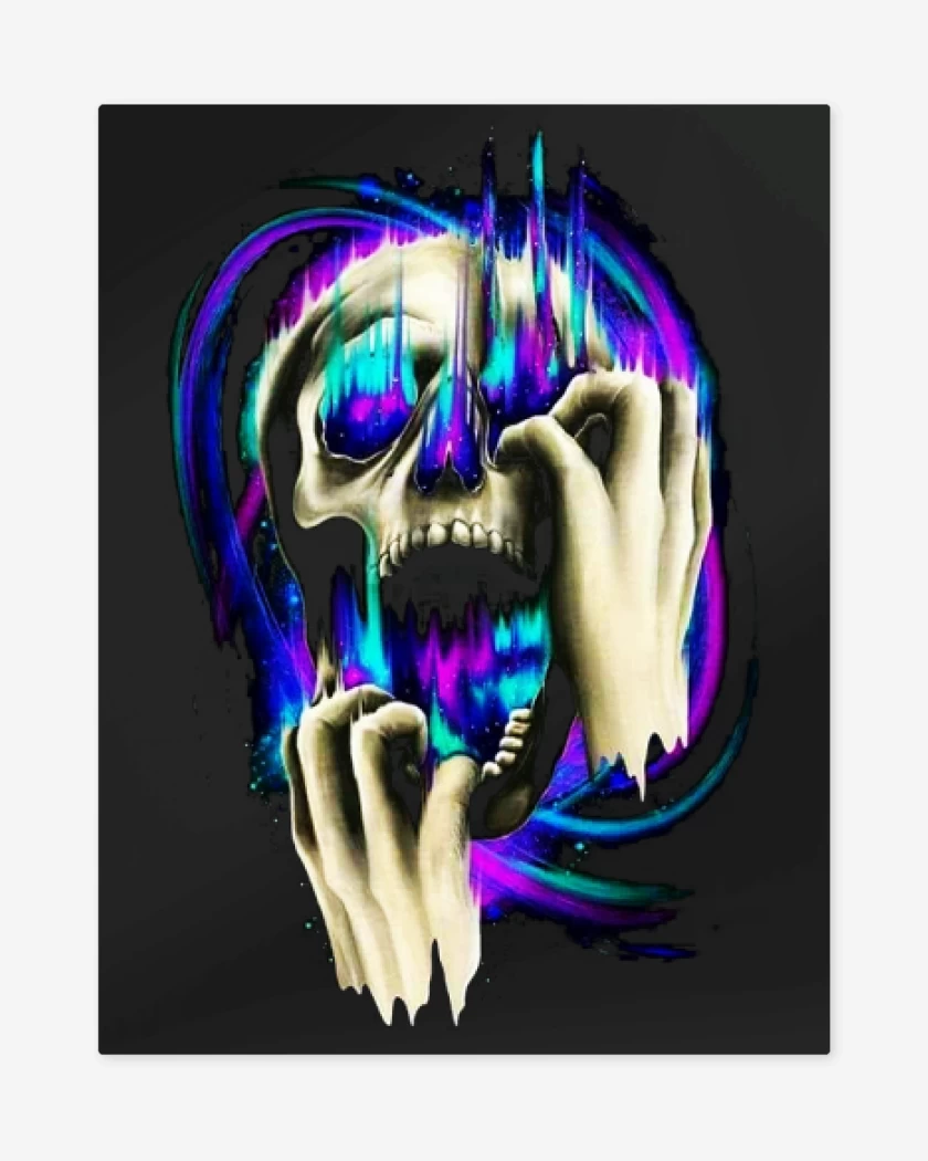 Print metalico Negro de Galaxia Skull