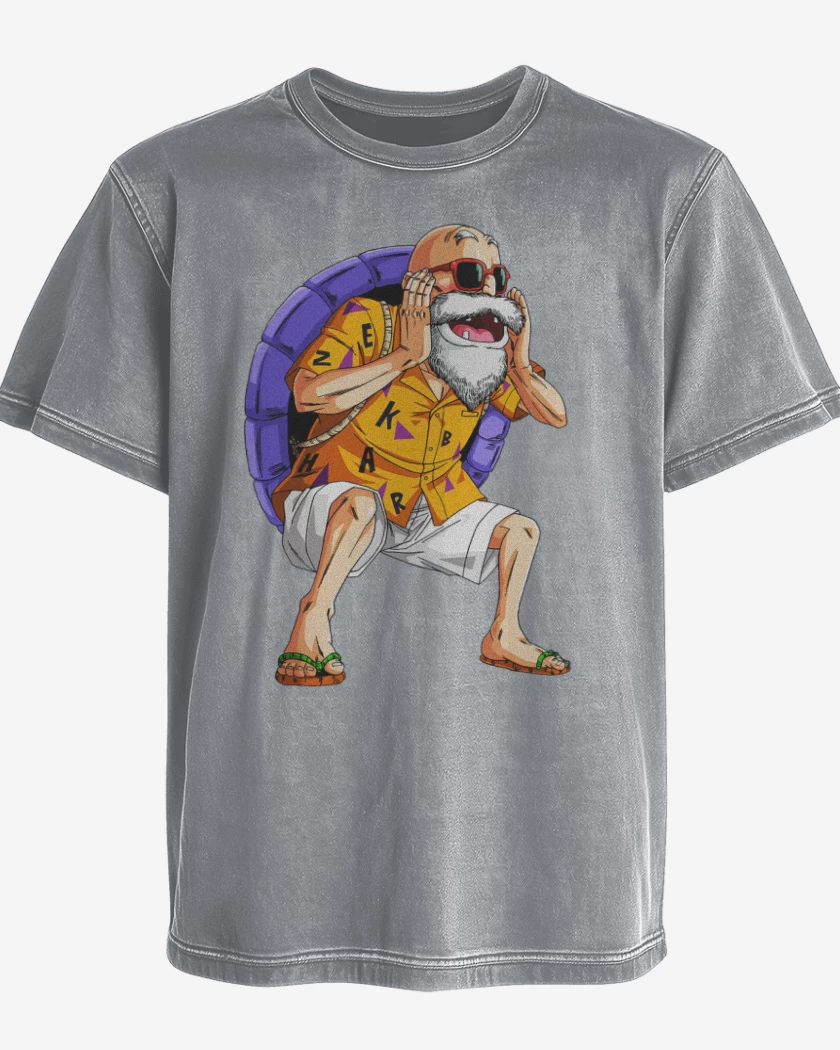Polera desgastada Gris Melange de Roshi 