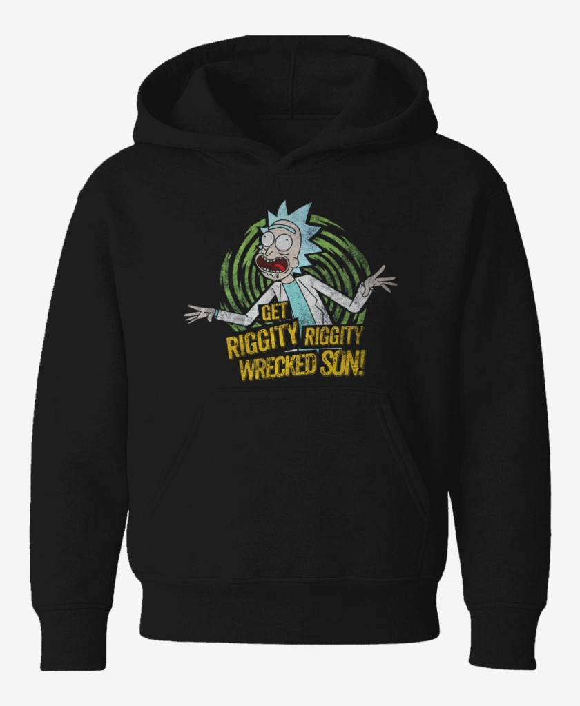 Poleron de niño Negro de get riggity riggity wrecked son