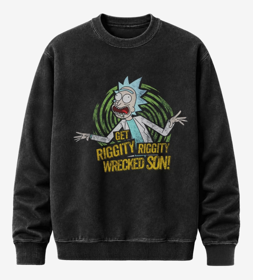 Poleron Polo Acid Wash Negro de get riggity riggity wrecked son