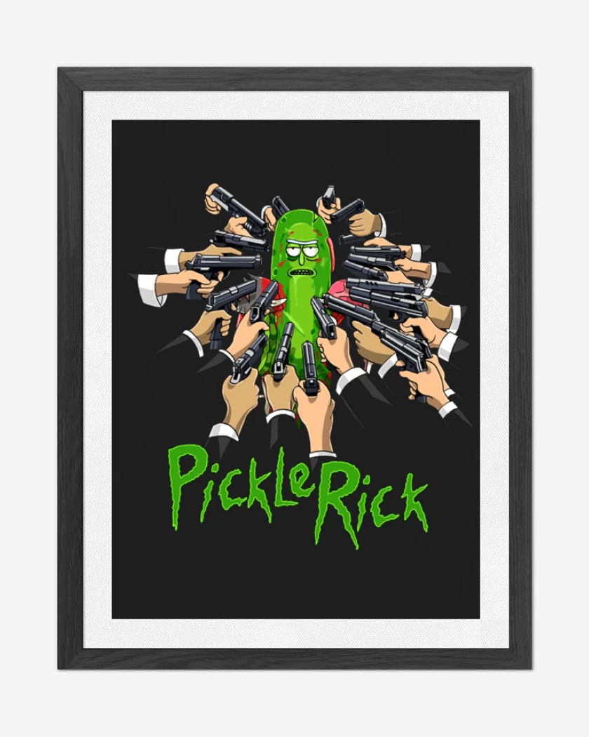 Cuadro decorativo Pickle rick armas