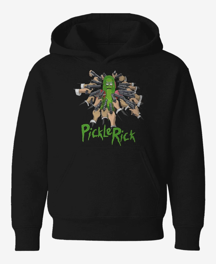 Poleron de niño Negro de Pickle rick armas