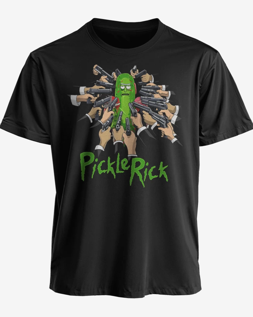 Polera premium Negro de Pickle rick armas