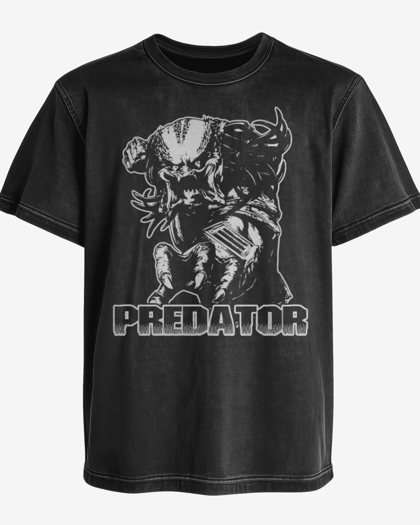 Polera desgastada Negro de Predator 2
