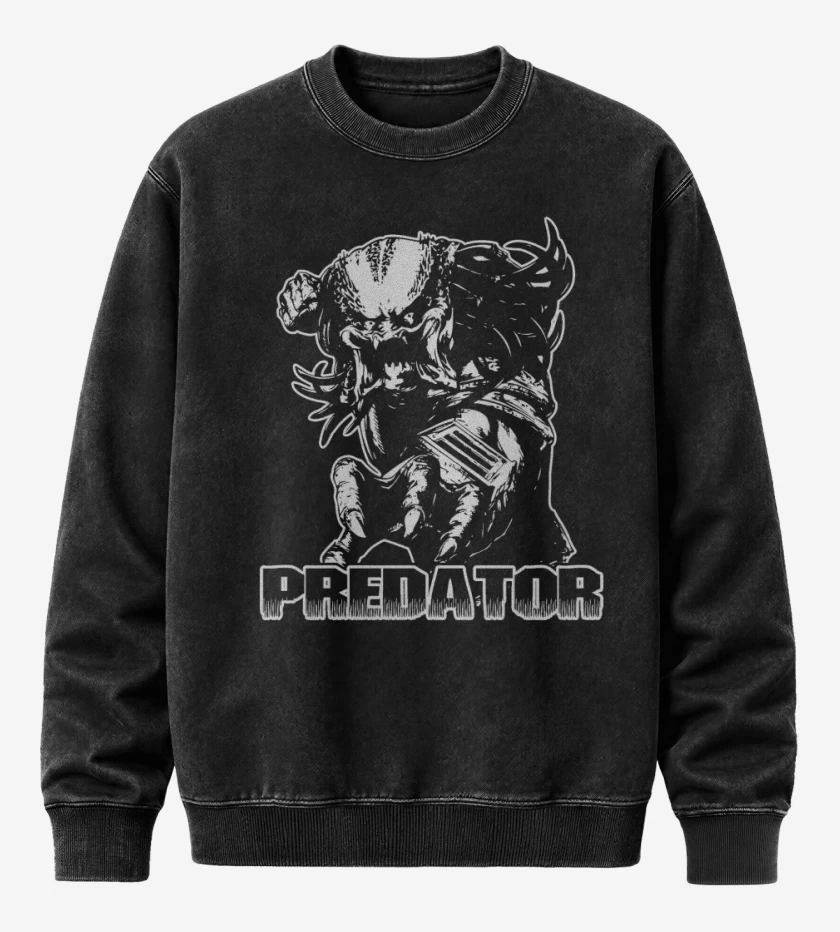 Poleron Polo Acid Wash Negro de Predator 2