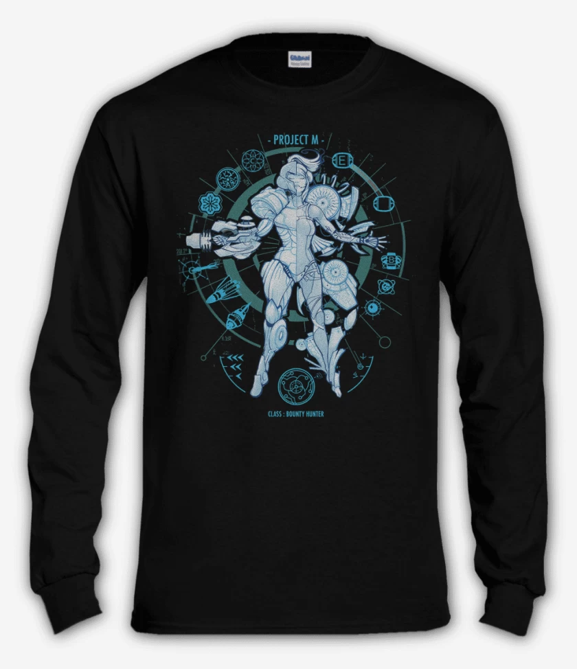 Polera manga larga Negro de project m