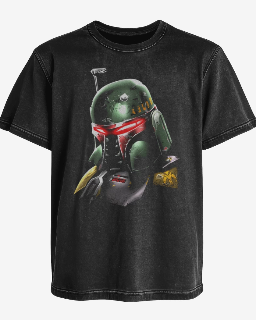 Polera desgastada Negro de fet 3