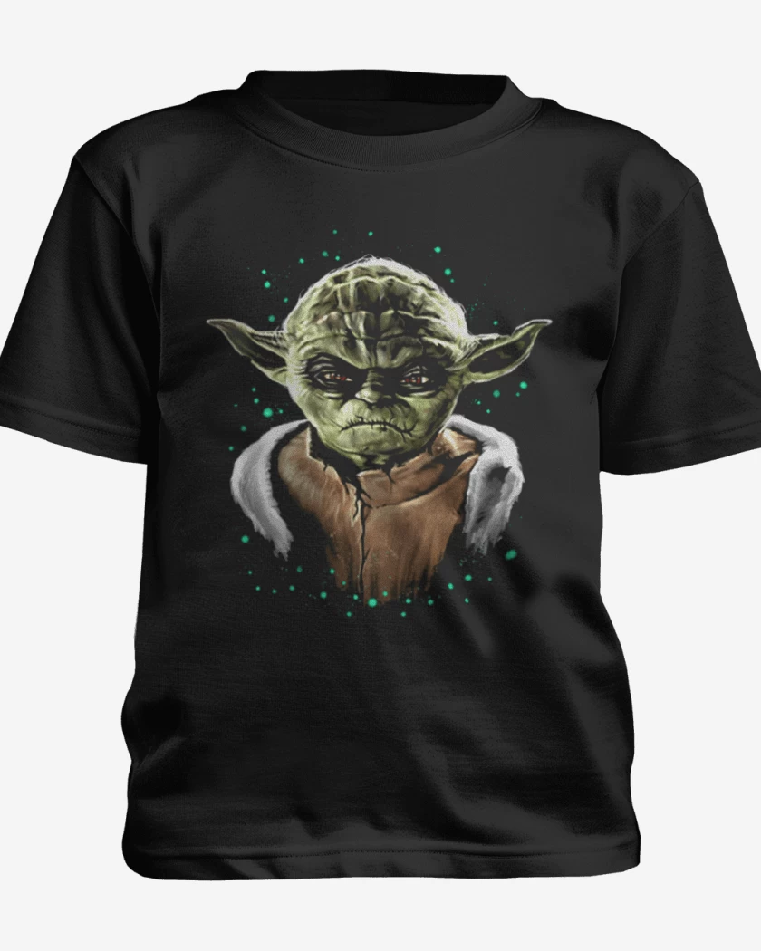 Polera de niño Negro de Yoda full color