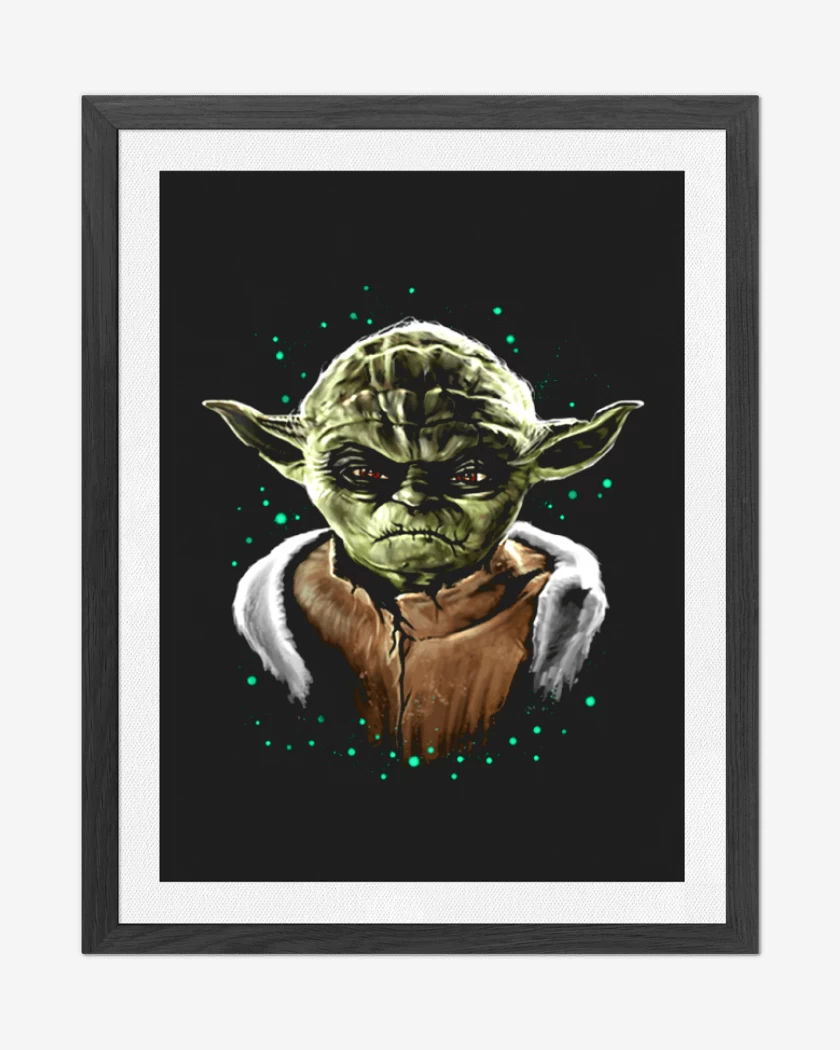 Cuadro decorativo Negro de Yoda full color