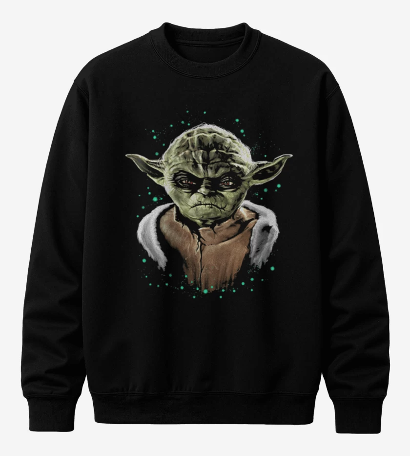 Poleron polo Negro de Yoda full color