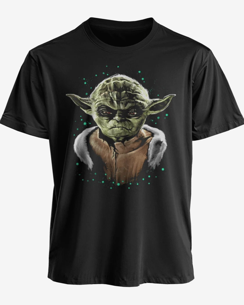 Polera premium Negro de Yoda full color