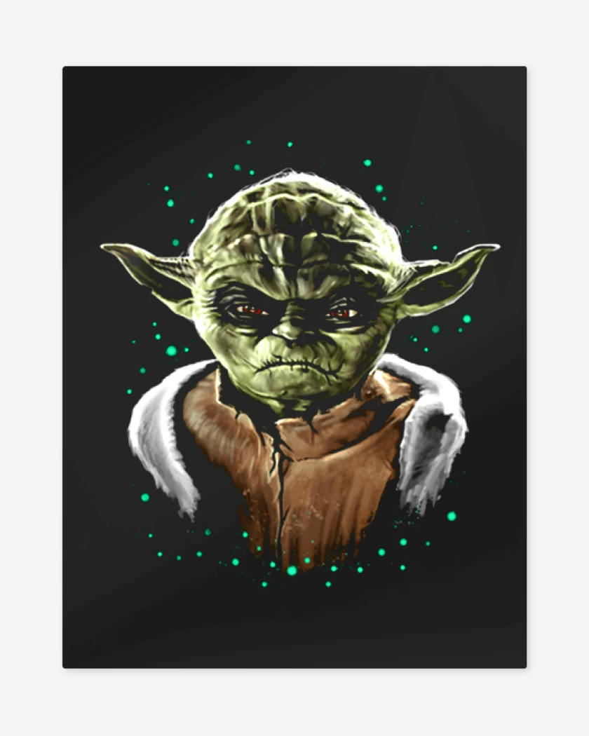 Print metalico Negro de Yoda full color