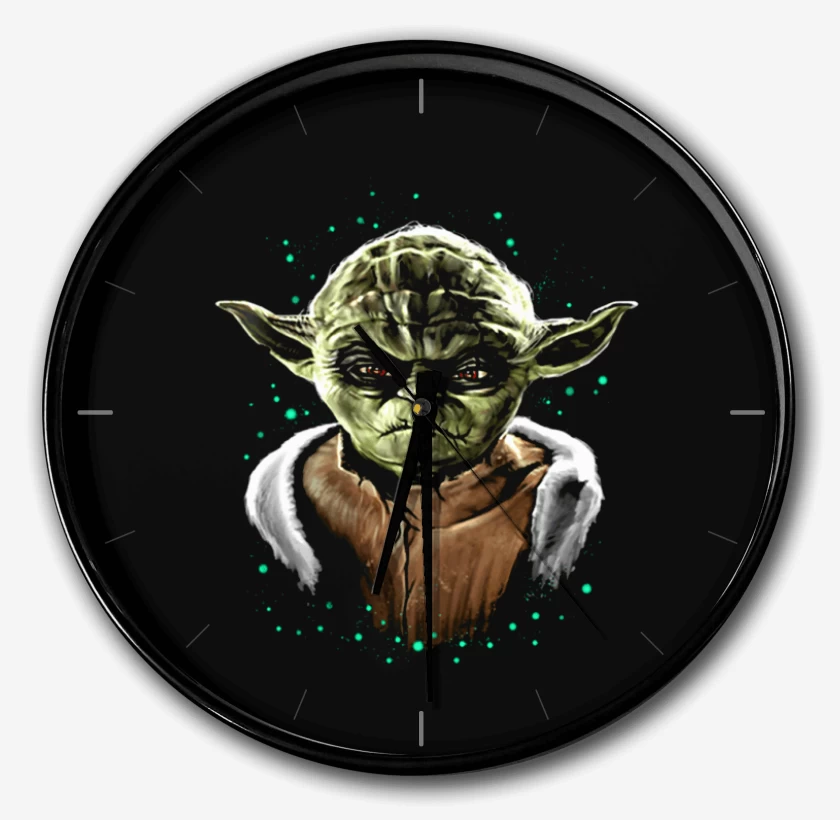 Reloj Negro de Yoda full color