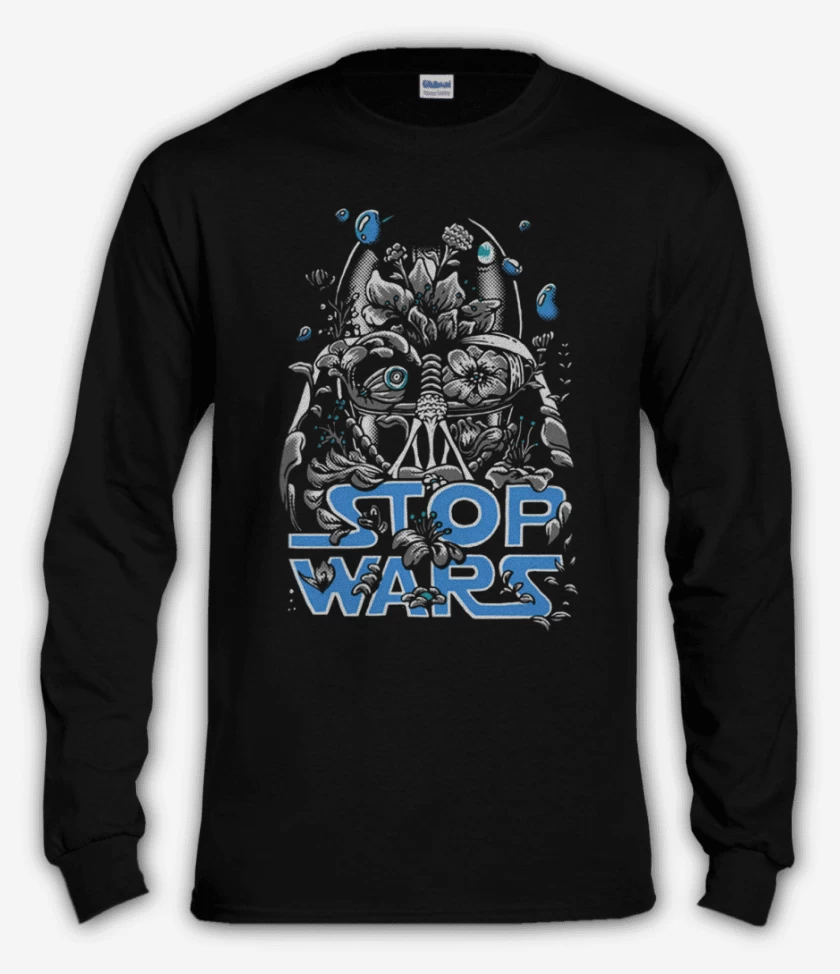 Polera manga larga Negro de Stop Wars 2