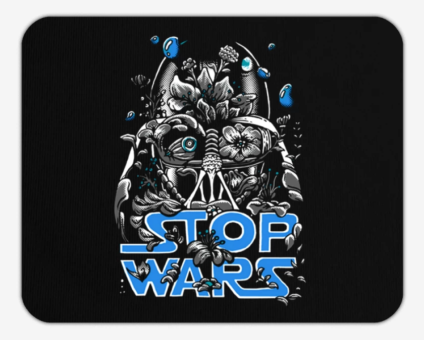 Mousepad Negro de Stop Wars 2