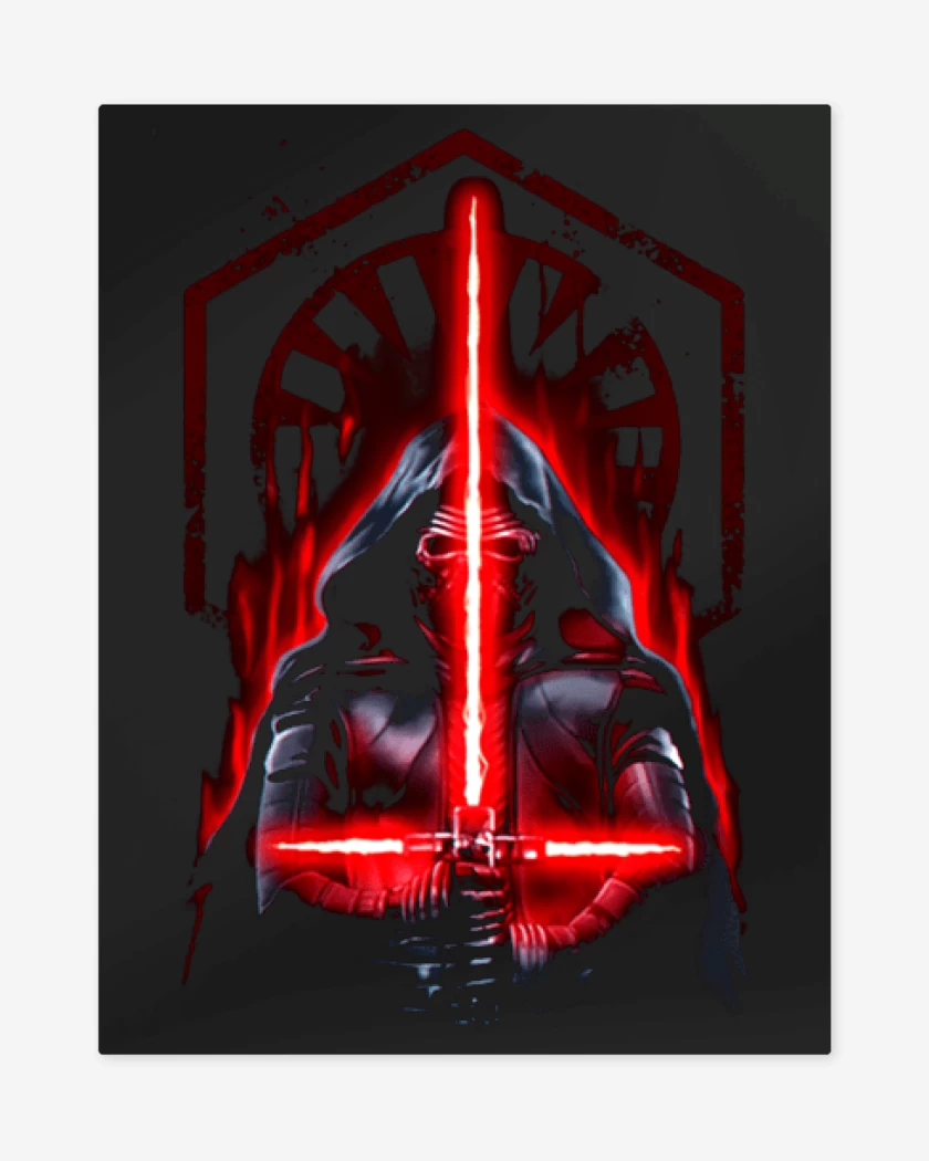 Print metalico Negro de Kylo full color