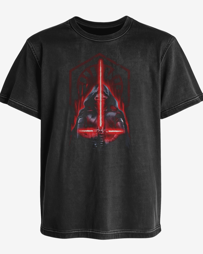 Polera desgastada Negro de Kylo full color