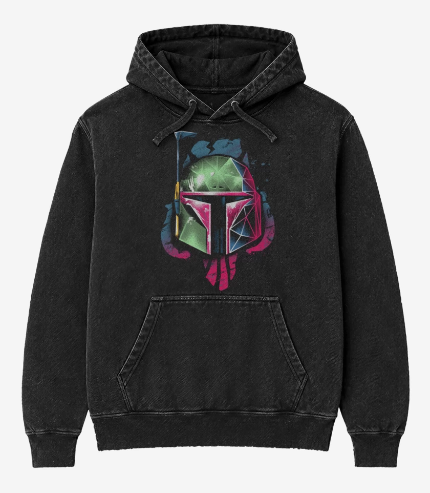 Poleron Canguro Acid Wash Negro de Fet 4