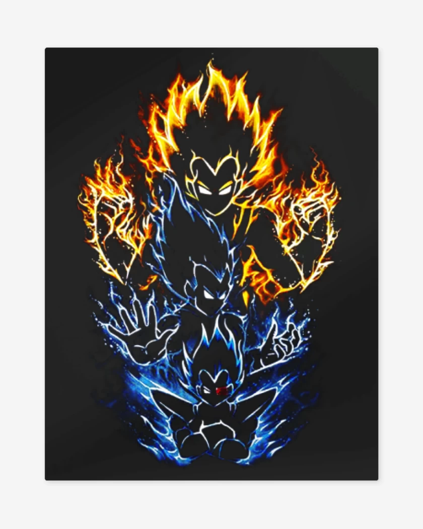 Print metalico Negro de Vegetas