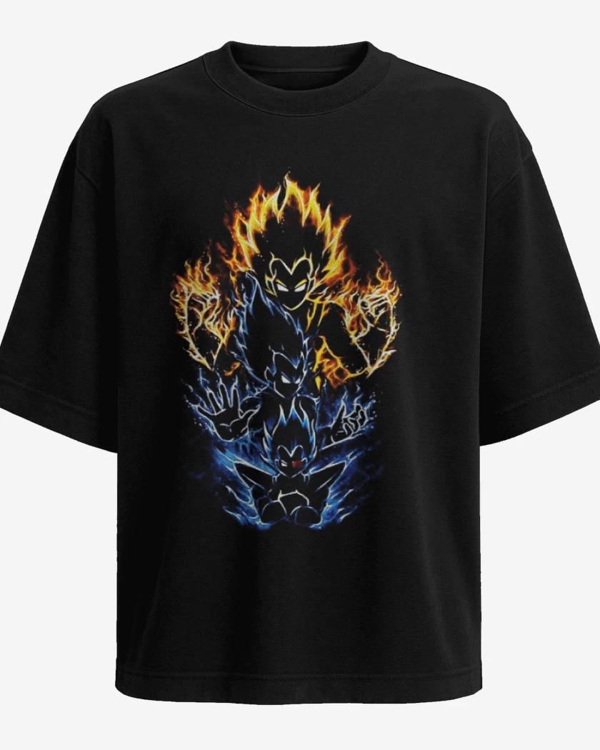 Polera Oversize Negro de Vegetas