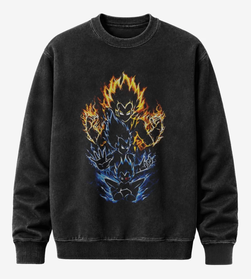 Poleron Polo Acid Wash Negro de Vegetas