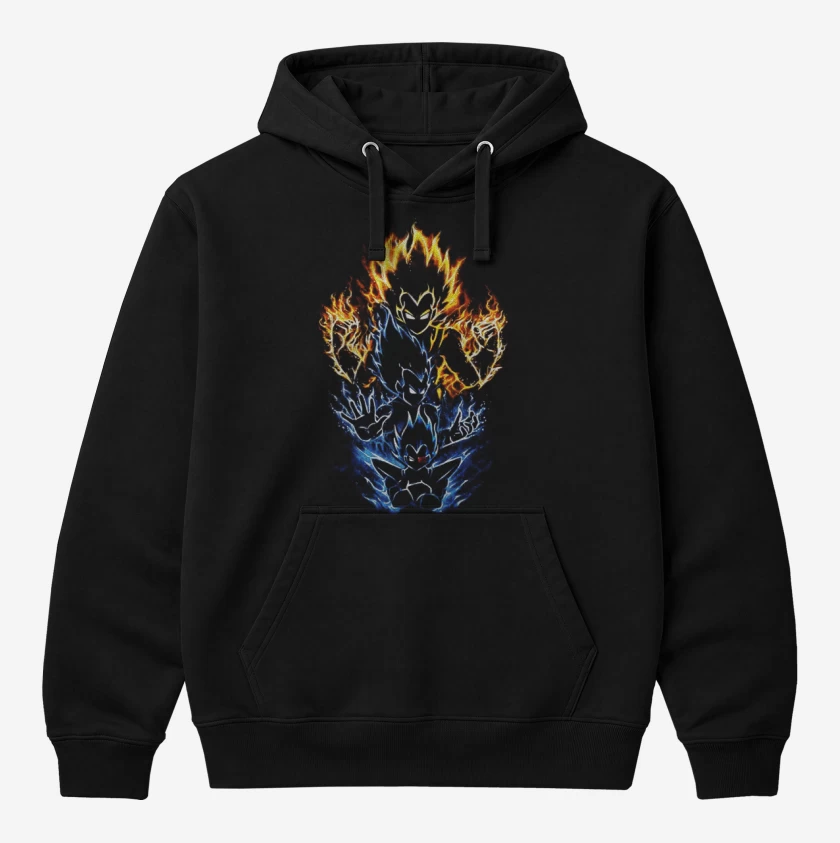 Polerón Canguro Negro de Vegetas