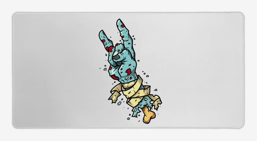 Mouse pad Gamer Blanco de Rock zombie
