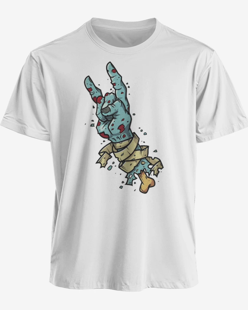 Polera premium Blanco de Rock zombie
