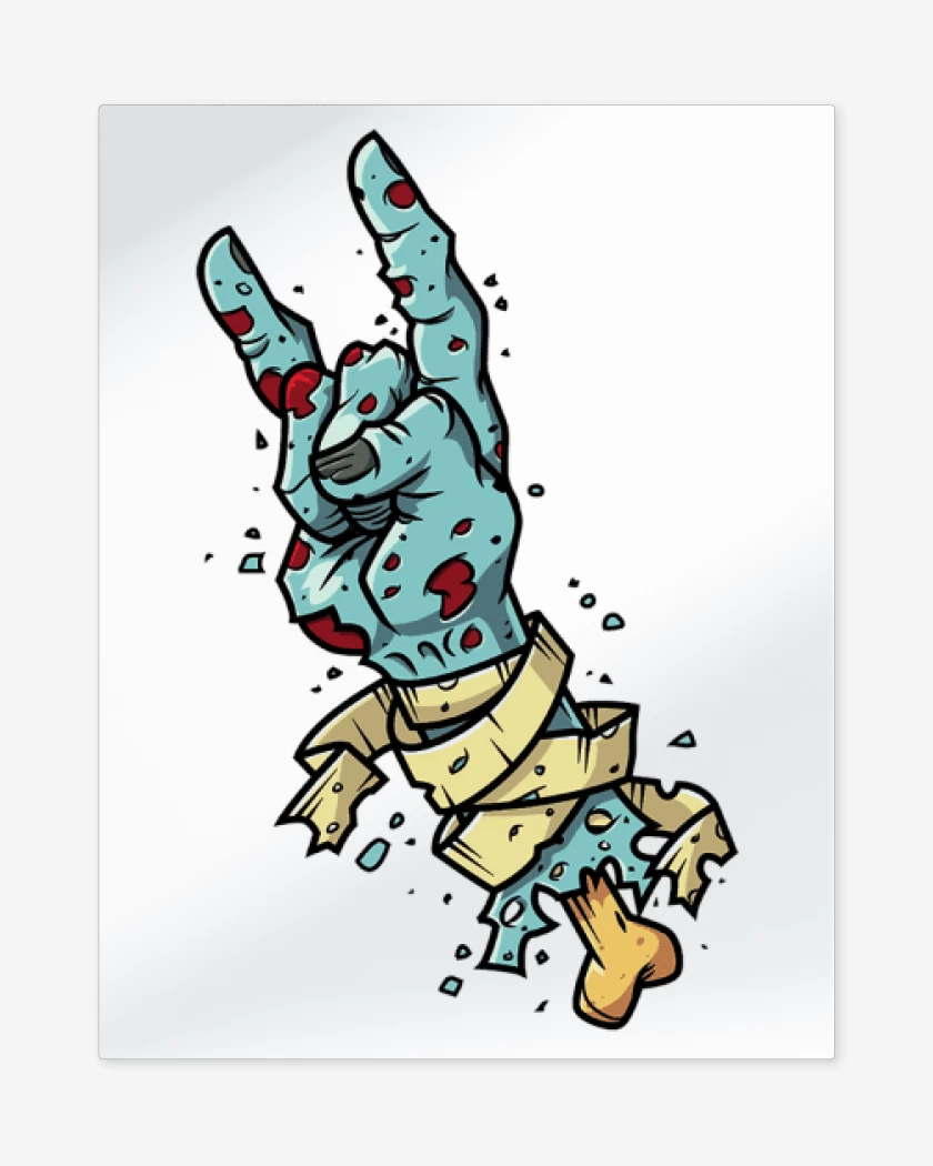 Print metalico Blanco de Rock zombie