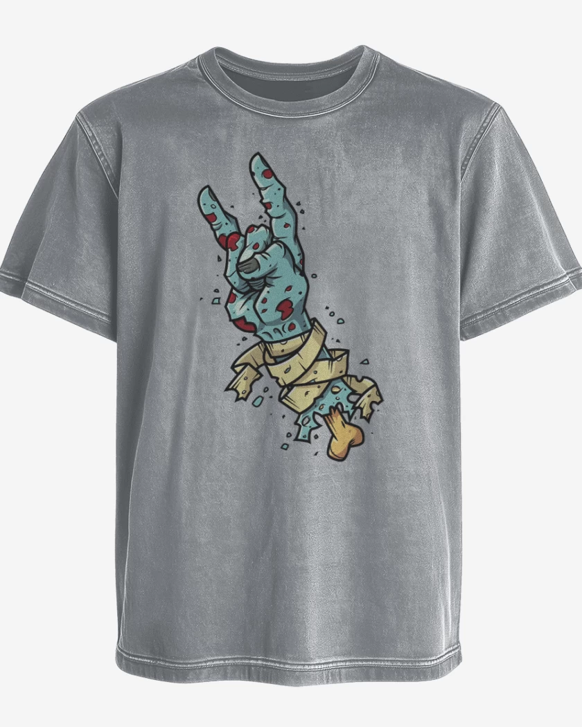 Polera desgastada Gris Melange de Rock zombie