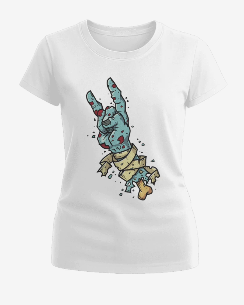 Polera de Mujer Blanco de Rock zombie