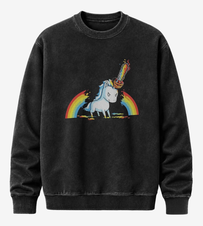 Poleron Polo Acid Wash Negro de Angry poni