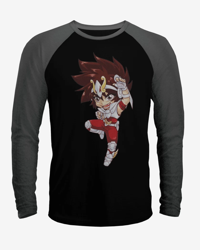 Polera Raglan Negro / Negro Heather de Seiya full color