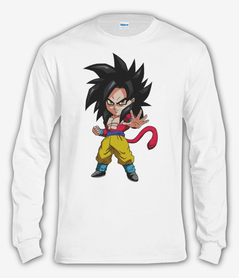 Polera manga larga Blanco de Goku fase 4