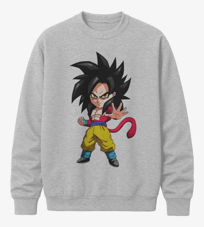 Poleron polo Gris Melange de Goku fase 4