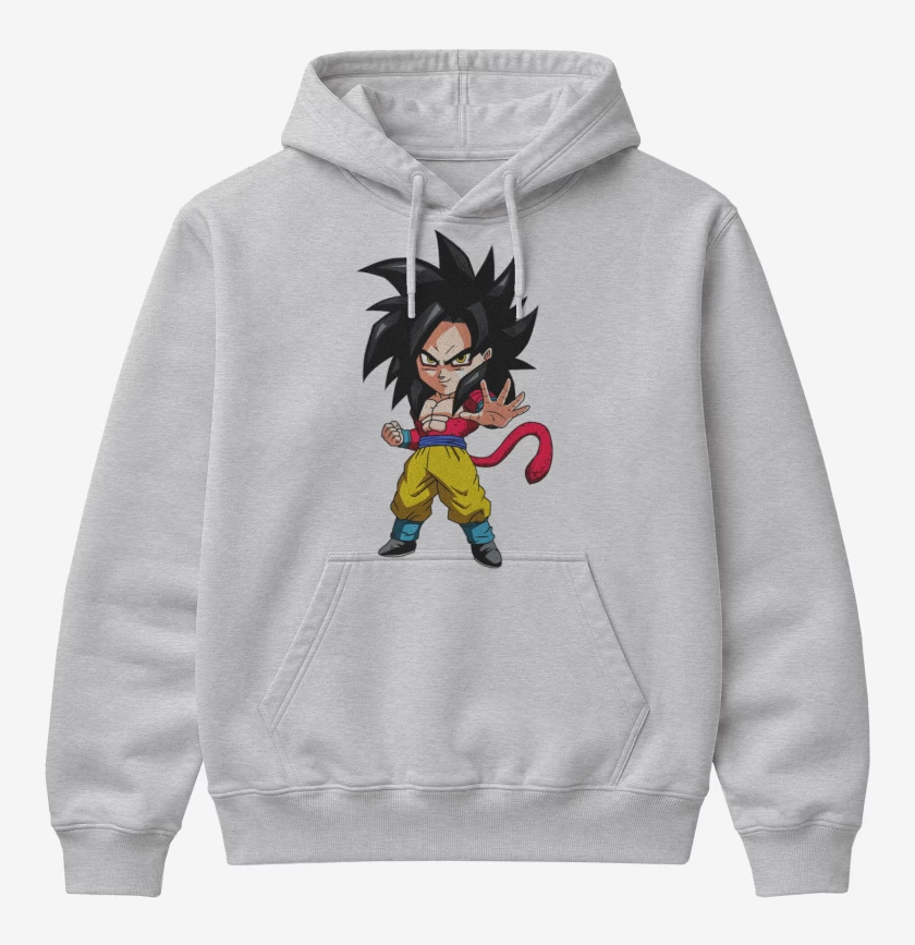 Poleron Canguro básico Gris Melange de Goku fase 4