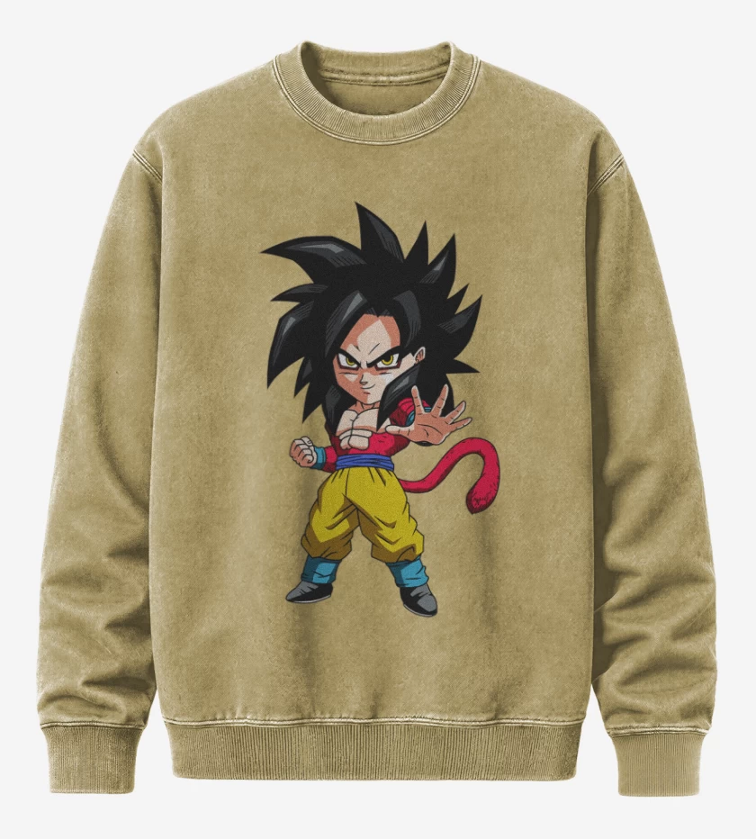 Poleron Polo Acid Wash Beige de Goku fase 4