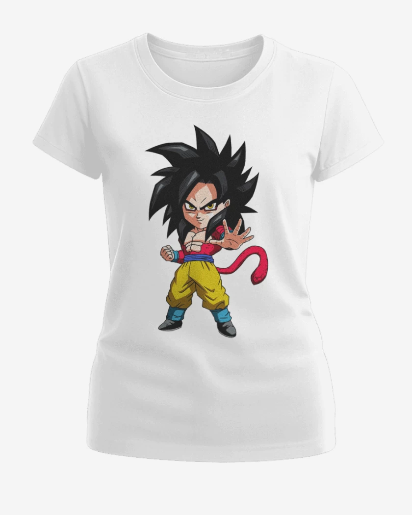Polera de Mujer Blanco de Goku fase 4