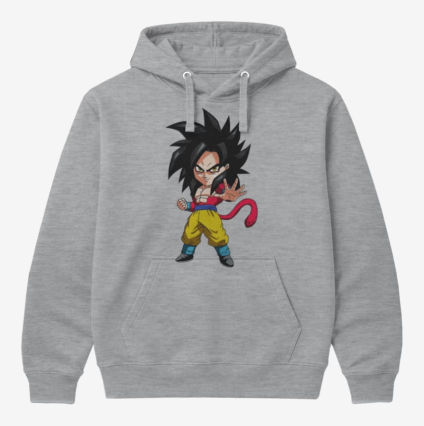 Polerón Canguro Gris Melange de Goku fase 4