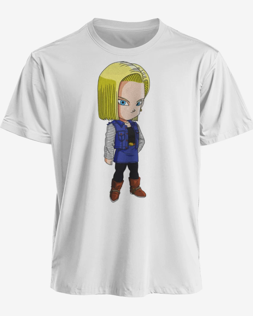 Polera premium Blanco de Androide 18