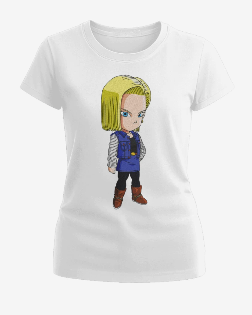 Polera de Mujer Blanco de Androide 18