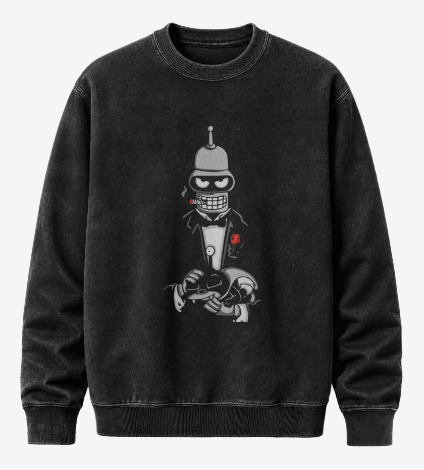 Poleron Polo Acid Wash Negro de The bender